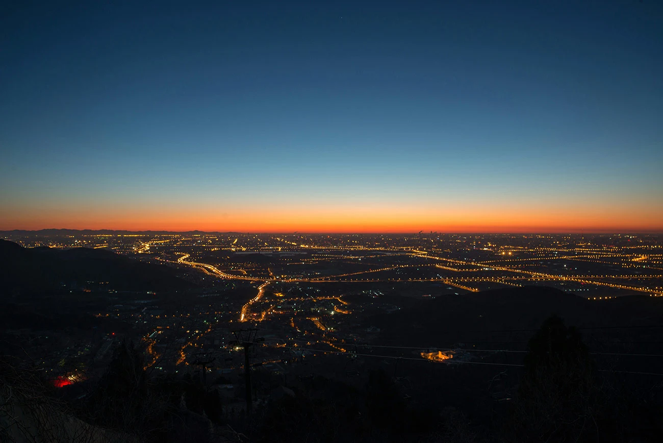 sunset over a landscape