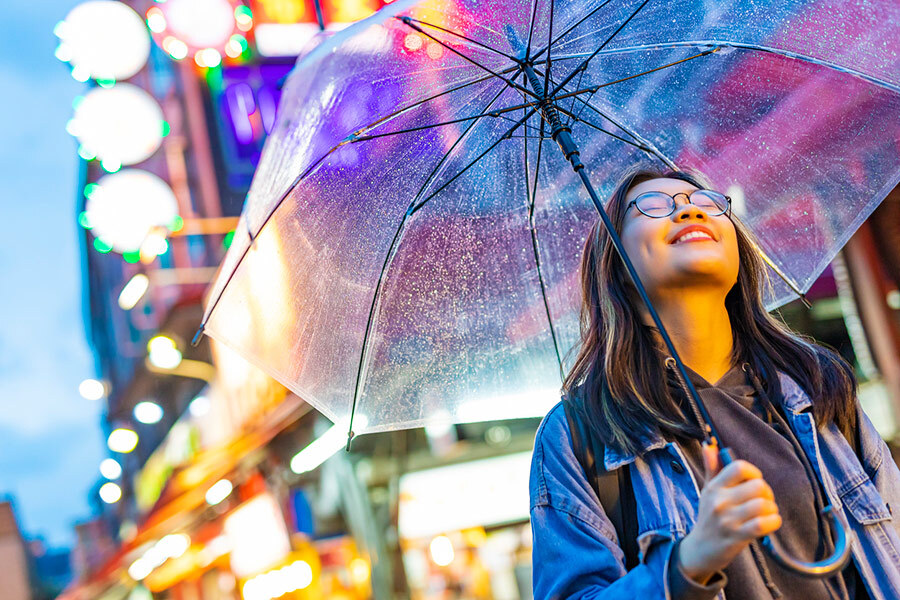 woman with umbrella