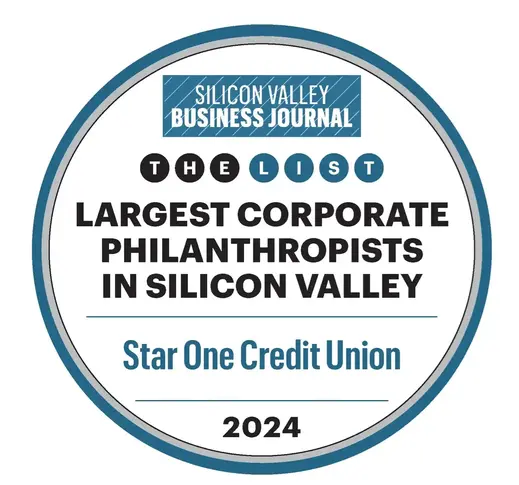 a white circle with black text and blue text