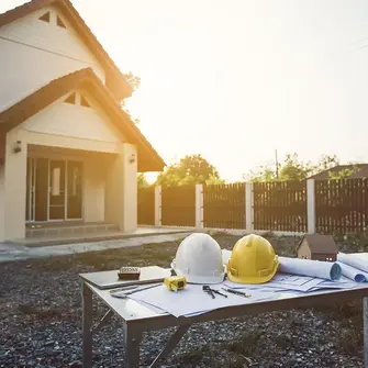 House with hard hats