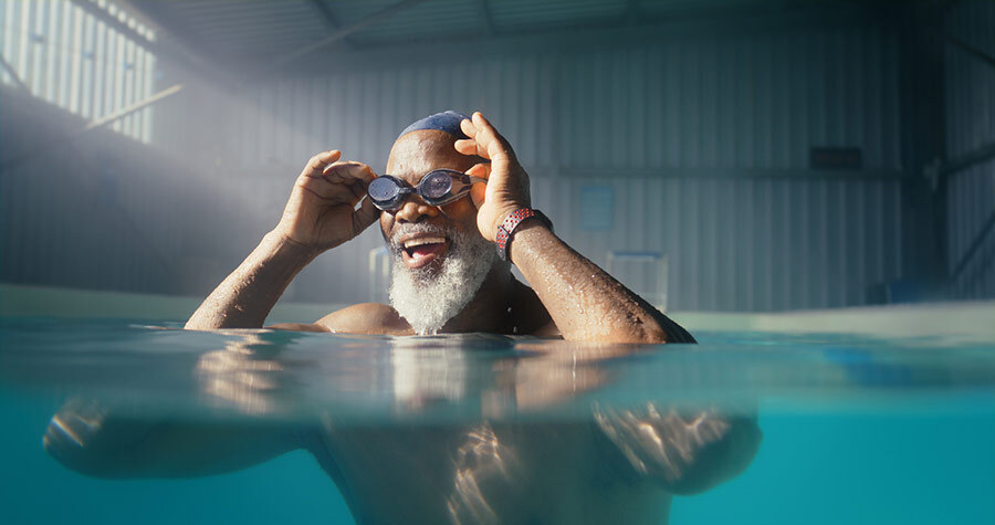 man in pool