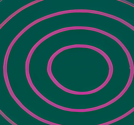 a green and pink circle