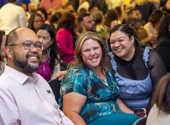 Happy people with crowd