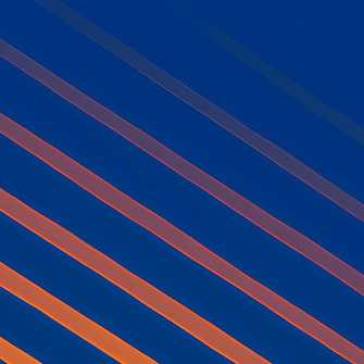 a blue and orange lines