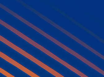 a blue and orange lines